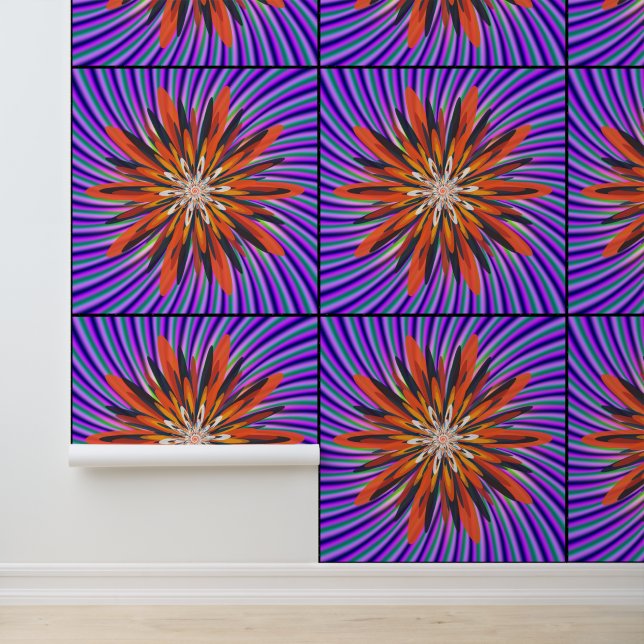 Papier Peint Conception d'art mandala mathématique coloré  (Application)
