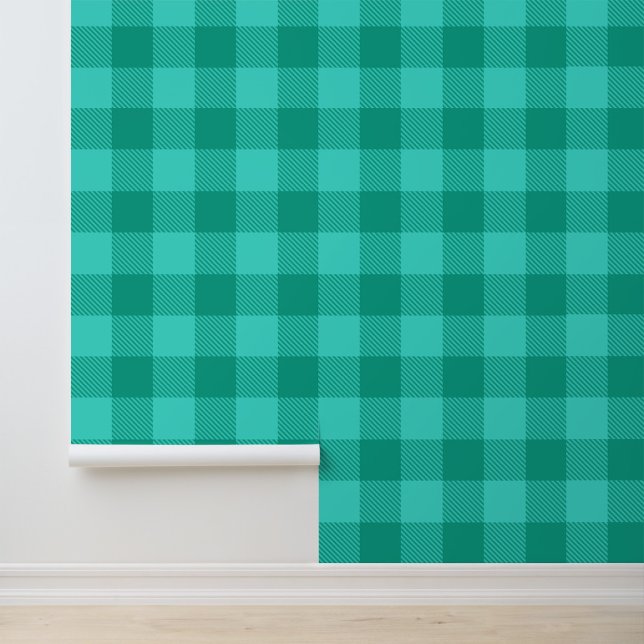 Papier Peint Conception de carreaux à gingham de sarcelle et de (Créateur téléchargé)
