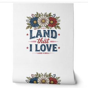Papier Peint Conception de chemise de terre florale patriotique