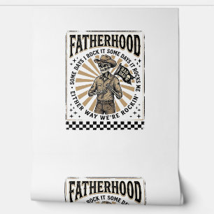 Papier Peint Conception de T-shirt de papa cowboy squelette vin