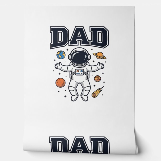 Papier Peint Conception de T-shirt Vector Space Astronaute Papa (Déroulement)