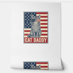 Papier Peint Conception de vecteur de chat patriotique Cat Dadd