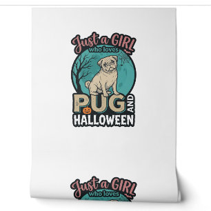 Papier Peint Conception de vecteur vintage de fille de pug Hall