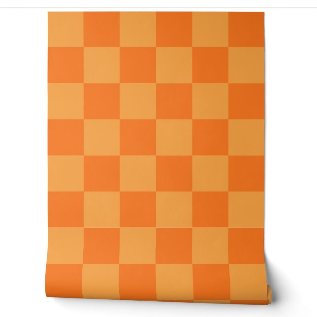 Papier Peint Conception du vérificateur orange clair et foncé (Déroulement)