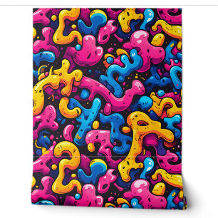 Papier Peint Conception Maximaliste Ludique et Colorée