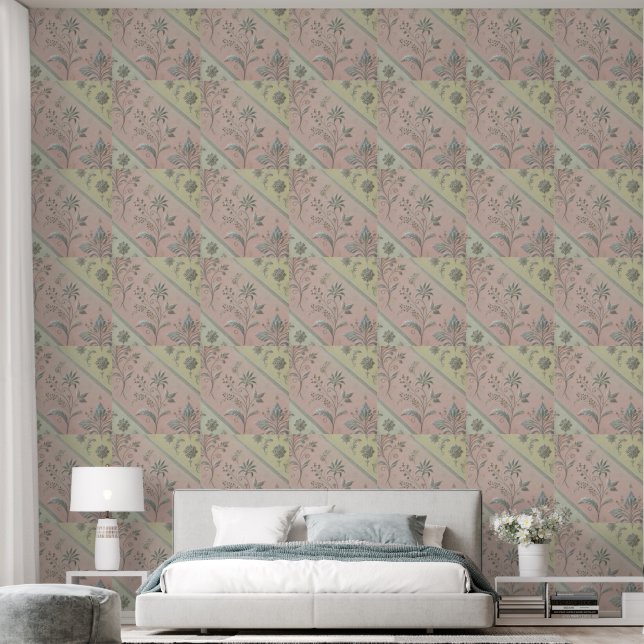 Papier Peint Conception Motif Argent bicolore (Chambre à coucher)