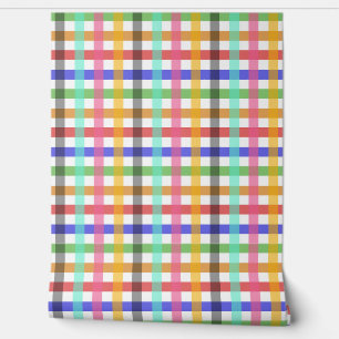 Papier Peint Conception multicouleur En vichy Motif Plaid