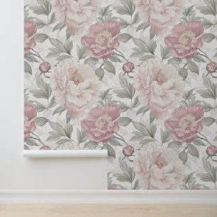 Papier Peint Conception vintage des murs de pivoine botanique