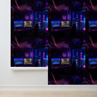 Papier Peint Configuration de jeu Cyberpunk Art esthétique de c