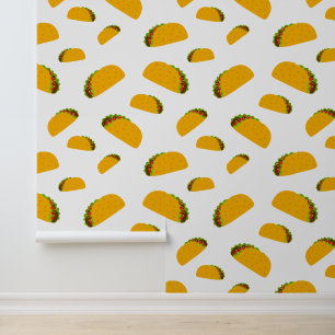 Papier Peint Cool et amusant yummy taco motif blanc