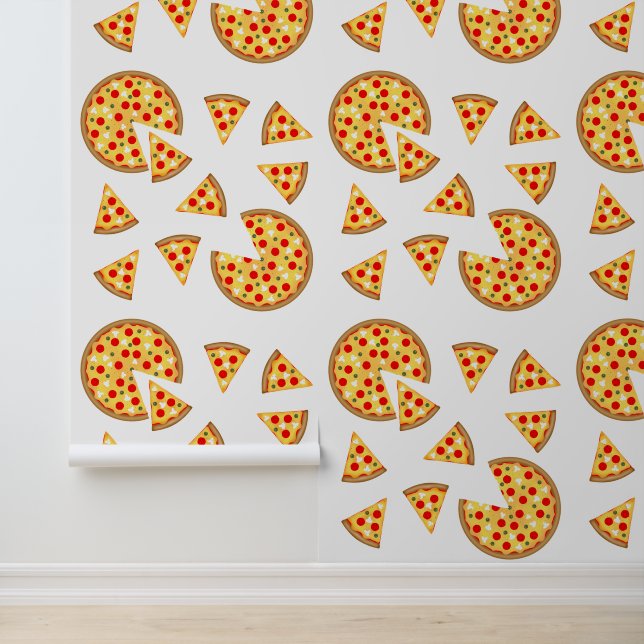 Papier Peint Cool plaisir pizza pepperoni et tranches motif (Application)