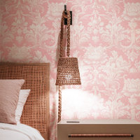 Coquette de motif de Damas rose