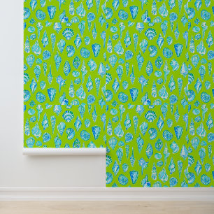 Papier Peint Coquilles de la mer côtière de Preppal sur Lime Gr