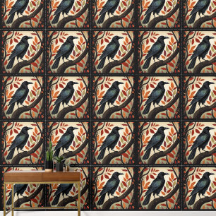 Papier Peint Corbeau coloré perché dans un arbre