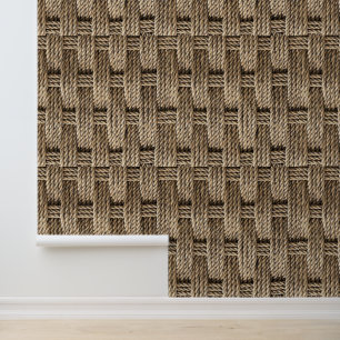 Papier Peint Cordes en Coton Faux Knitted