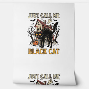 Papier Peint Costume Chat Noir Maison Hantée Drôle Halloween Sh