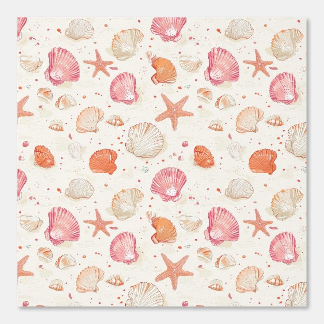 Papier Peint Côtière rustique - Coquillages, Starfish, Reef (28 (Recto)