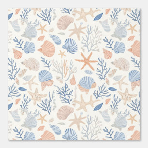 Papier Peint Côtière rustique - Coquillages, Starfish, Reef (34