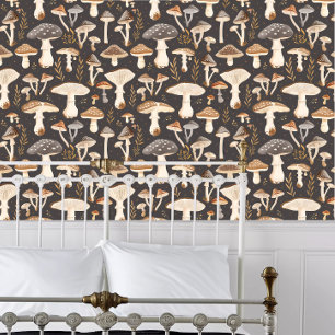 Papier Peint Cottagecore Champignon foncé