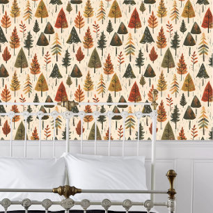 Papier Peint Cottagecore Colorful Funky Trees