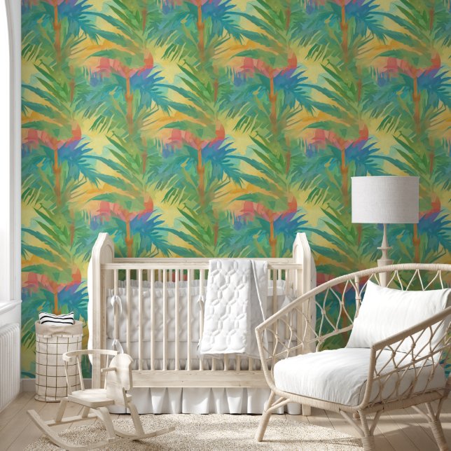 Papier Peint Coucher de soleil tropical chaud (Enfants)