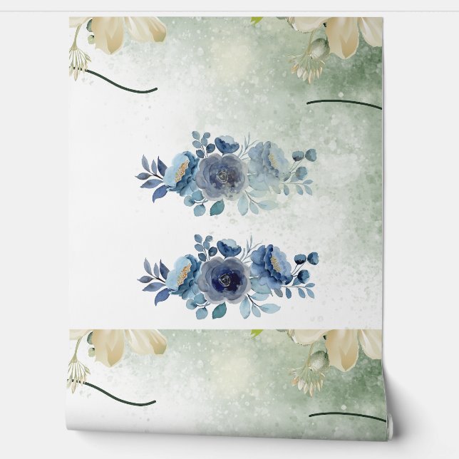 Papier Peint Couleur bleue personnalisée minimale (Déroulement)