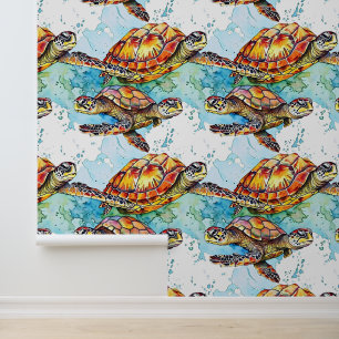 Papier Peint Couleur de l'eau Tortue de mer