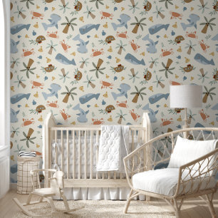Papier peint couleur océan côtier pour enfants