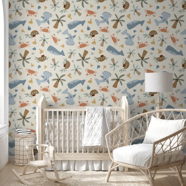 Papier peint couleur océan côtier pour enfants (Enfants)