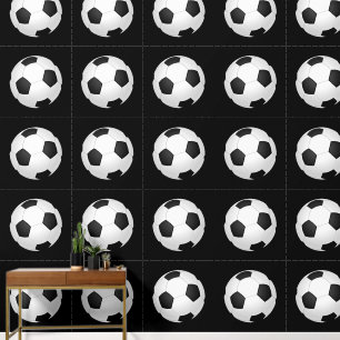 Papier Peint Couleur personnalisée du ballon de football noir