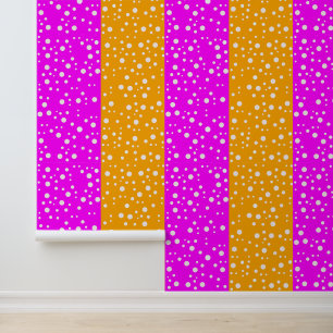 Papier Peint Couleur rose et orange avec Pois - Jouer