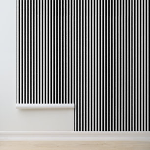 Papier Peint Couleurs DIY Bandes Verticales Noir Blanc