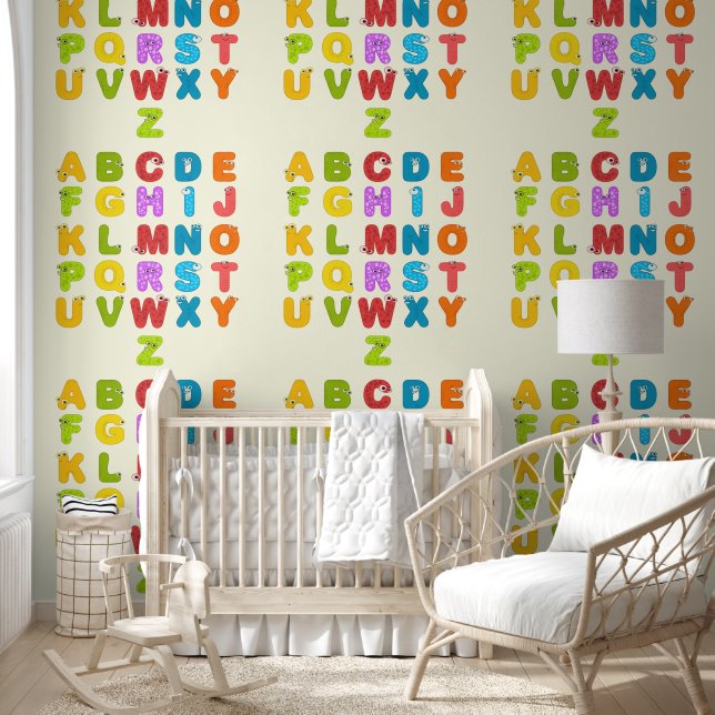 Papier Peint Couleurs Lettres alphabet Enfants (Enfants)