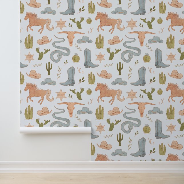 Papier Peint Cowboy Western Boy's Room (Application)