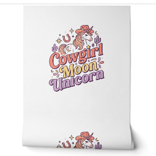 Papier Peint Cowgirl Licorne Lune Licorne Marchandises Fantaisi