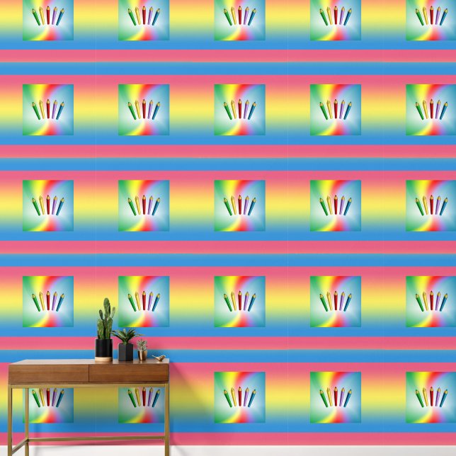 Papier Peint Crayons de couleur (Couloir)