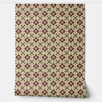Papier Peint Crimson Grandeur Mini - Rouge, Beige, Noir