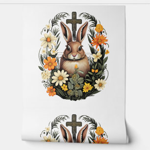 Papier Peint Croix de Pâques Lapin de Pâques Rabin