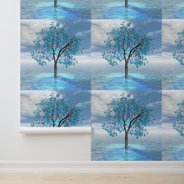 Papier Peint Crystal Blue Tree (Application)
