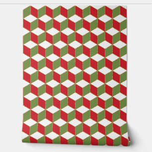 Papier Peint cubes géométriques célèbres de Noël motif