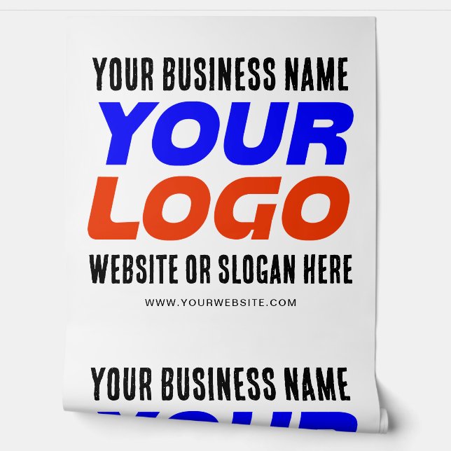 Papier Peint Custom Business Logo, Name, Website, Slogan (Déroulement)