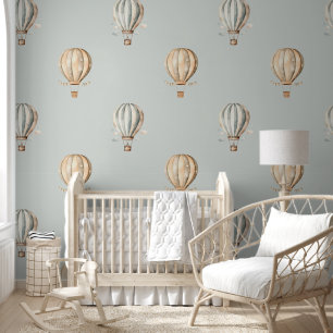 Papier Peint Cute Boho Hot Air Balloon Nursery