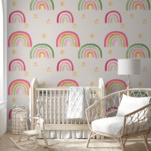 Papier Peint Cute Boho Rainbows et Stars