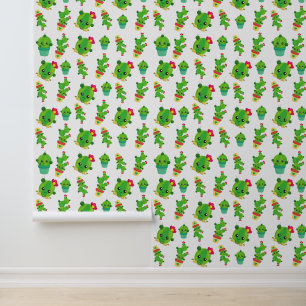 Papier Peint Cute Cactus, Green Cactus, Motif Cactus
