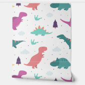 Papier Peint Cute Dinosaur bébé fille Nourriture Peel & Bâton (Déroulement)
