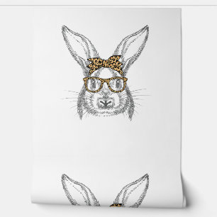 Papier Peint Cute Easter Bunny Rabbit with Eggs Baby Chicks Hap