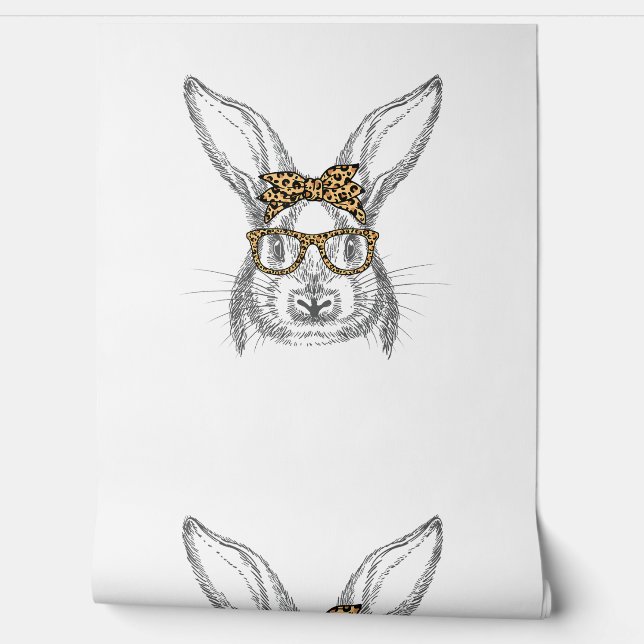 Papier Peint Cute Easter Bunny Rabbit with Eggs Baby Chicks Hap (Déroulement)