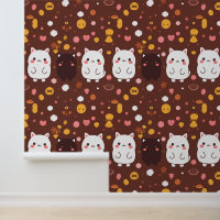Cute Kawaii Chats Motif avec sucreries