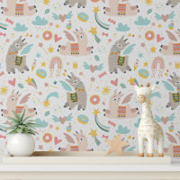 Cute Leaping Llamas Girls Modern Kids Motif