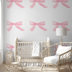 Papier Peint Cute Little Rose Bows Baby Girl Nursery